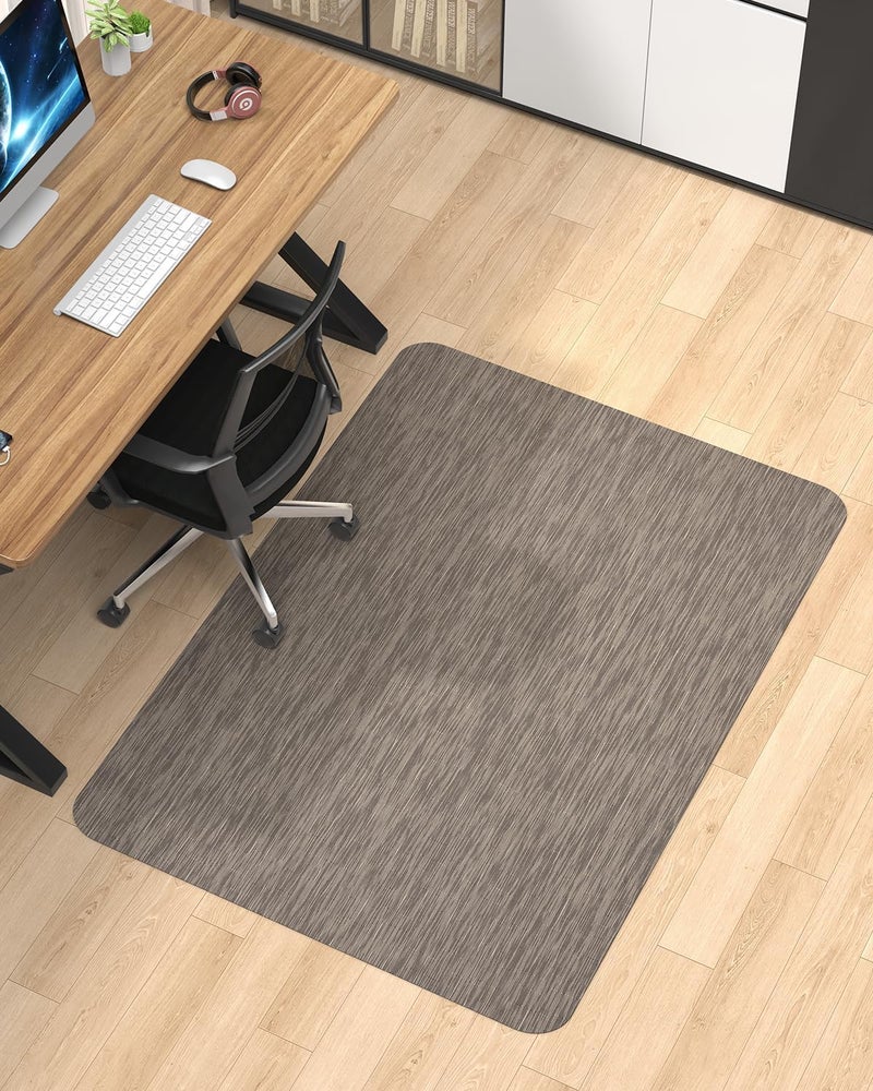 Blvornl Office Chair Mat for Hardwood Floor, 47.2"*60" Desk Computer Chair Mat for Hard Wood, Large Anti-Slip Hard Floor Protector Rolling Chair Mat, PVC Mat Desk Rug for Office and Home Dark Brown - Image 1